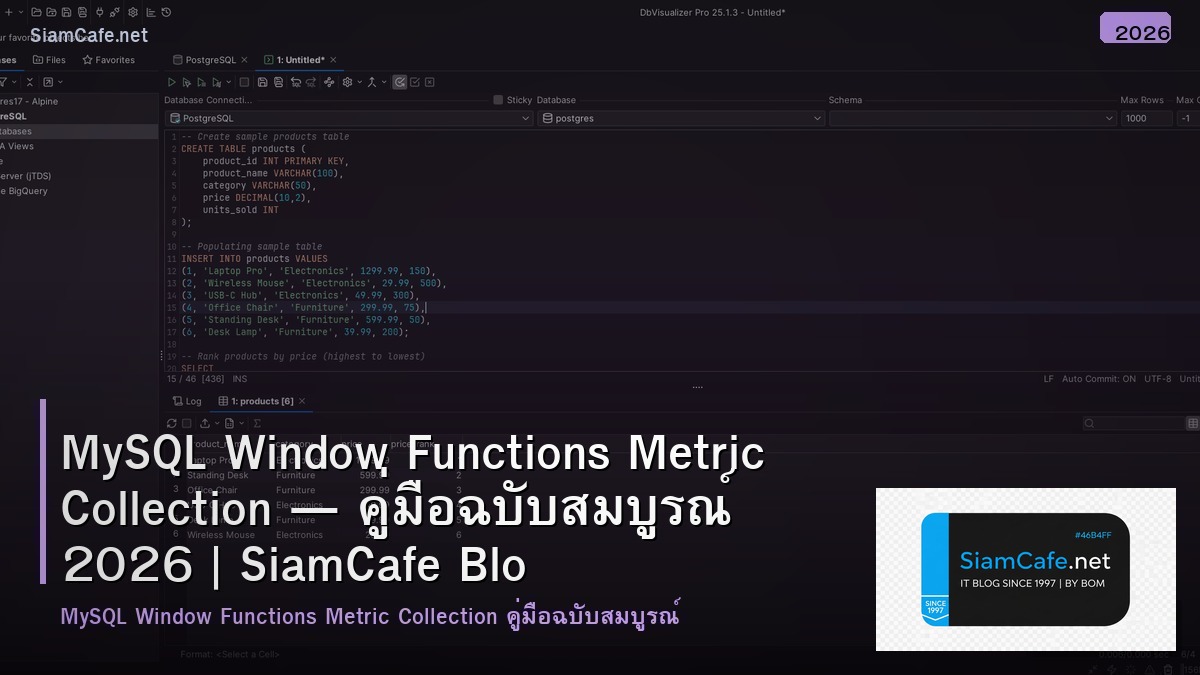 mysql window functions metric collection