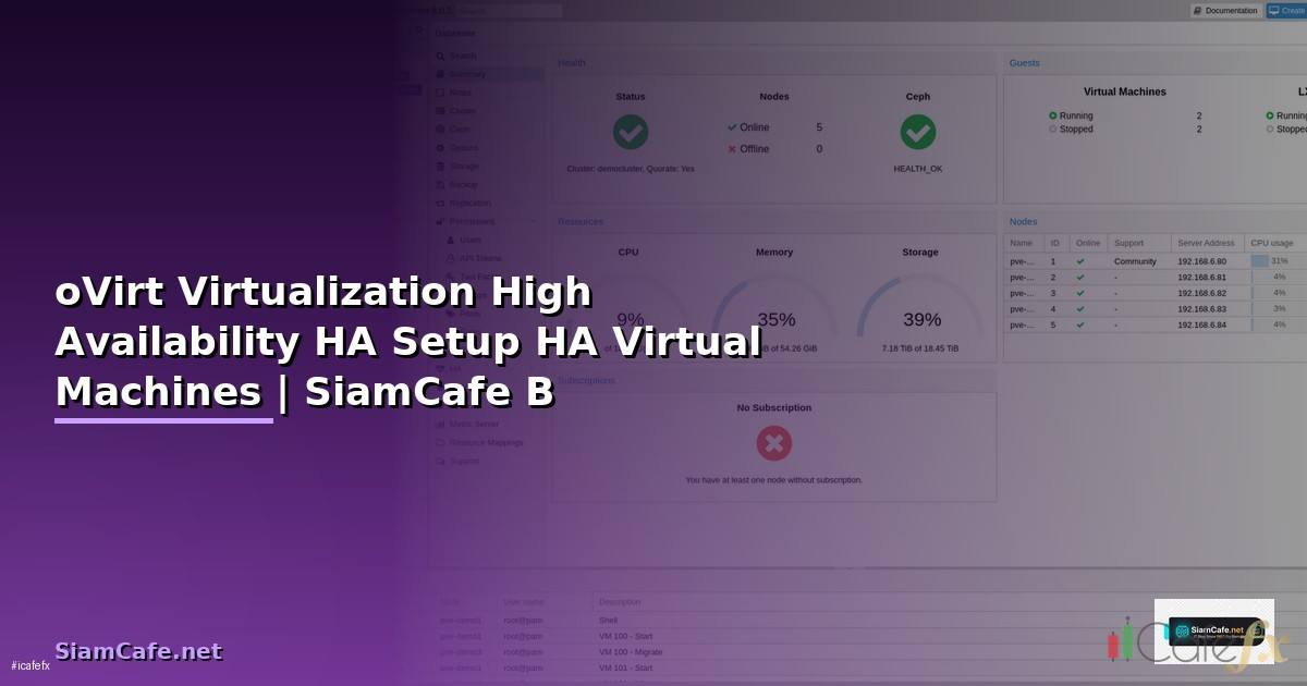 oVirt Virtualization High Availability HA Setup  ตั้งค่า HA สำหรับ Virtual Machines