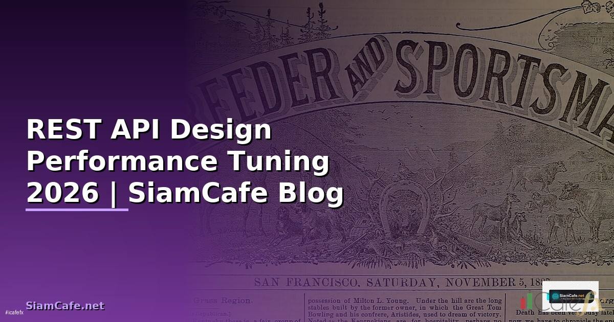 REST API Design Performance Tuning เพิ่มความเร็ว — คู่มือฉบับสมบูรณ์ 2026