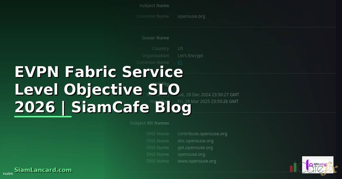 EVPN Fabric Service Level Objective SLO