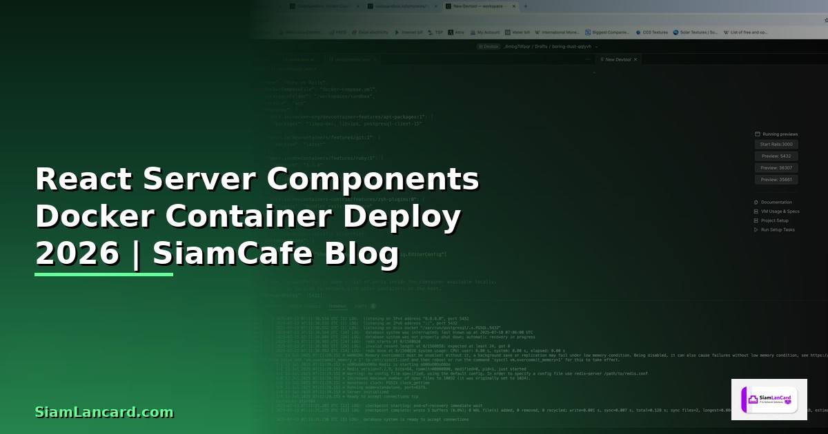React Server Components Docker Container Deploy