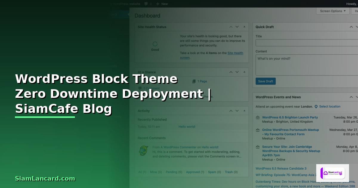 WordPress Block Theme Zero Downtime Deployment