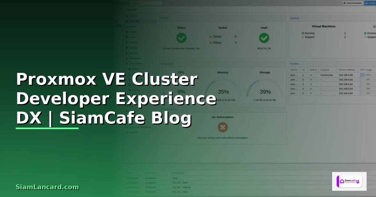 Proxmox VE Cluster Developer Experience DX