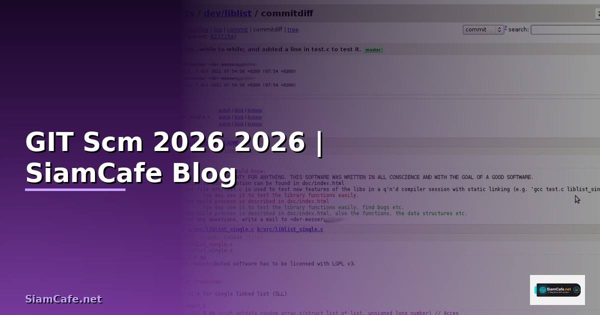 GIT Scm คืออะไร — คู่มือโปรแกรมมิ่ง 2026