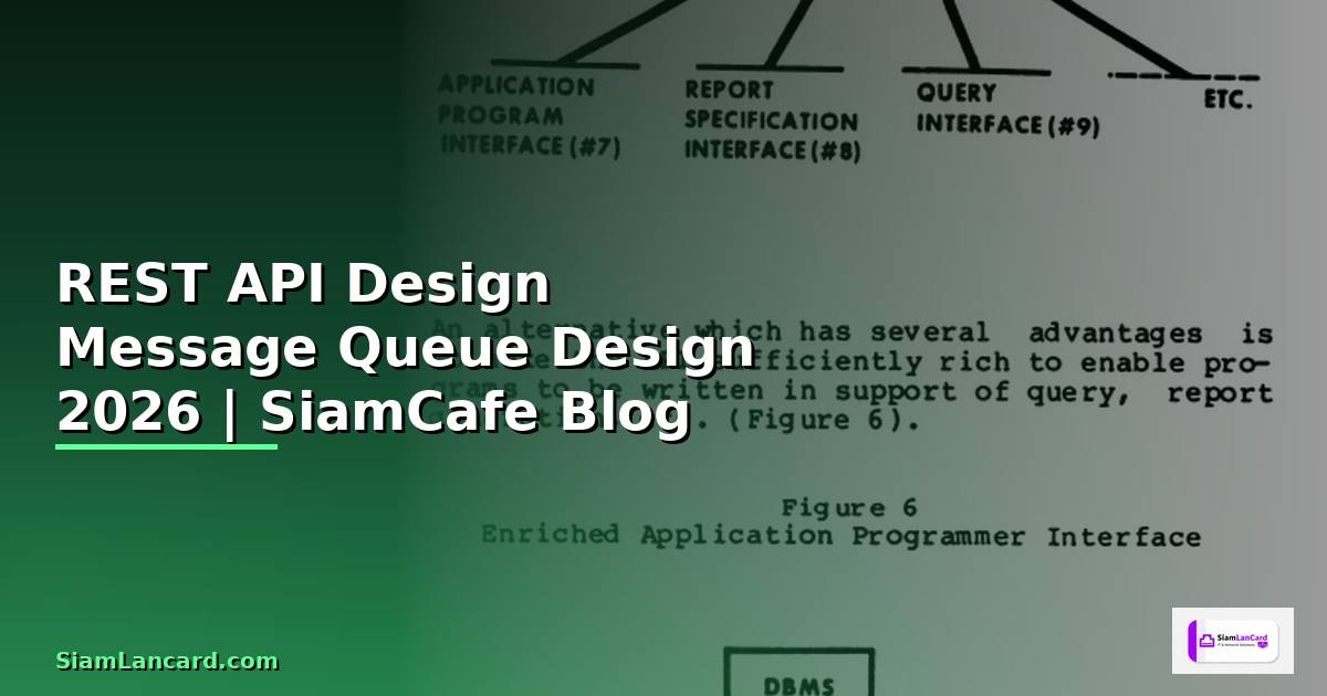 REST API Design Message Queue Design — คู่มือฉบับสมบูรณ์ 2026