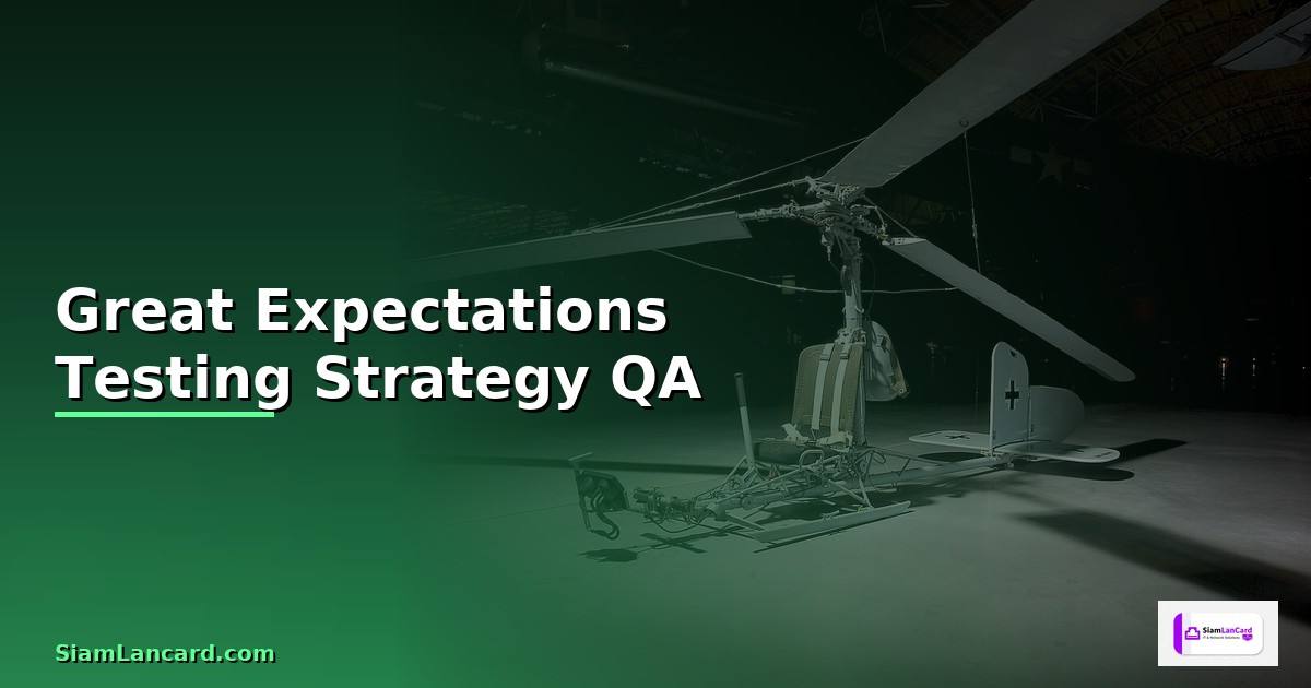 Great Expectations Testing Strategy QA —
