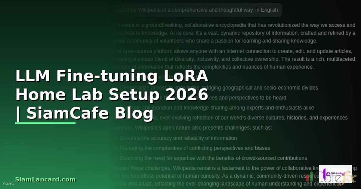 LLM Fine-tuning LoRA Home Lab Setup —