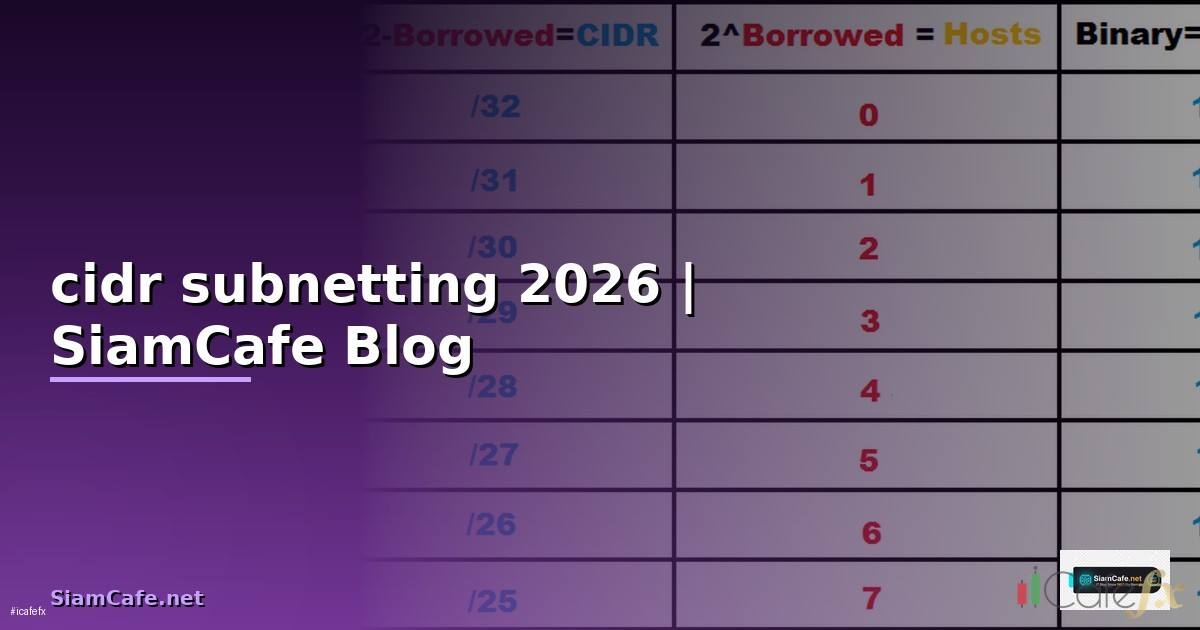 cidr subnetting — ข้อมูลครบถ้วน 2026