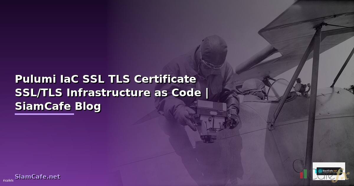Pulumi IaC SSL TLS Certificate — จัดการ SSL/TLS