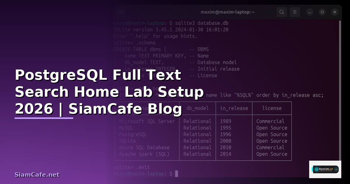 PostgreSQL Full Text Search Home Lab Setup