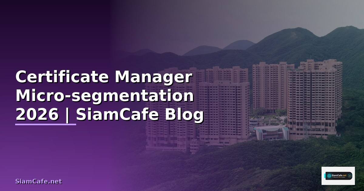 Certificate Manager Micro-segmentation