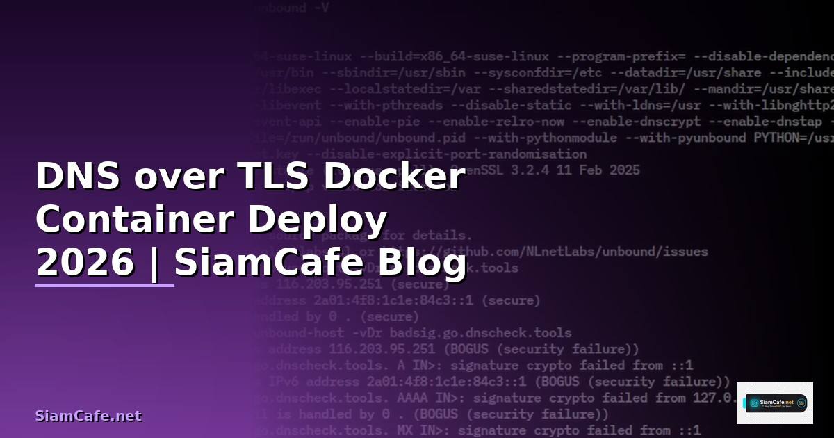 DNS over TLS Docker Container Deploy