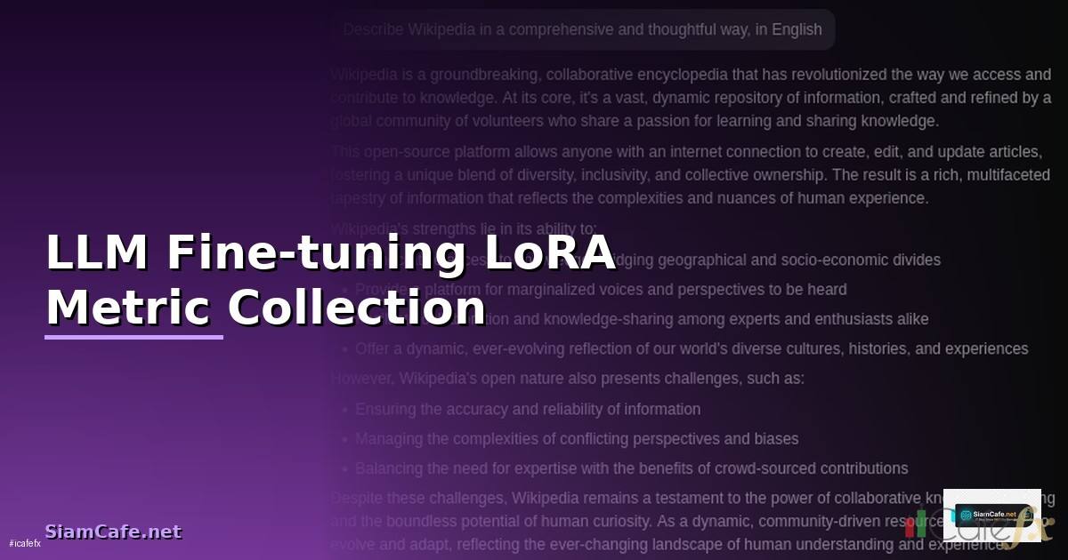 LLM Fine-tuning LoRA Metric Collection —