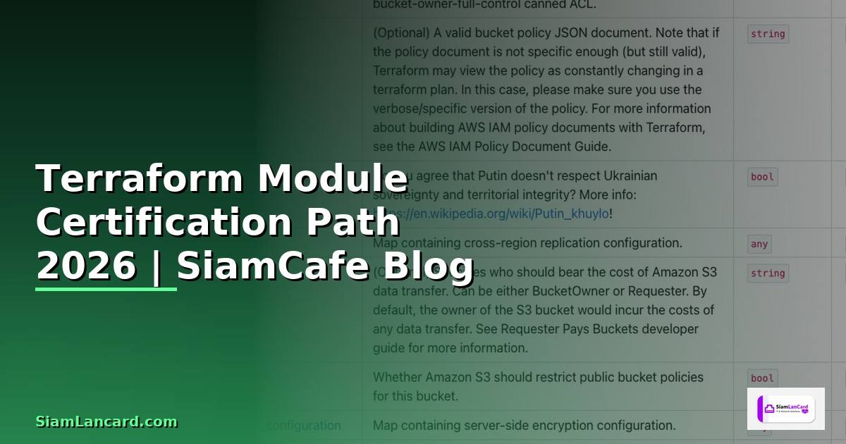Terraform Module Certification Path