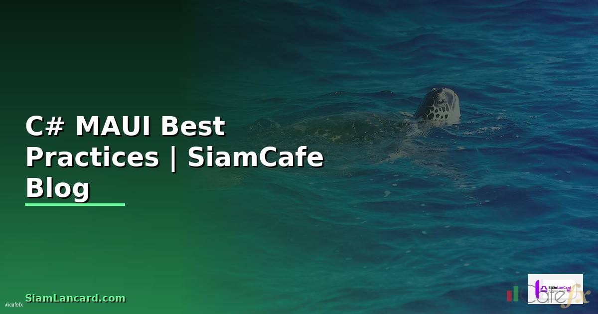 C# MAUI Best Practices ที่ต้องรู้