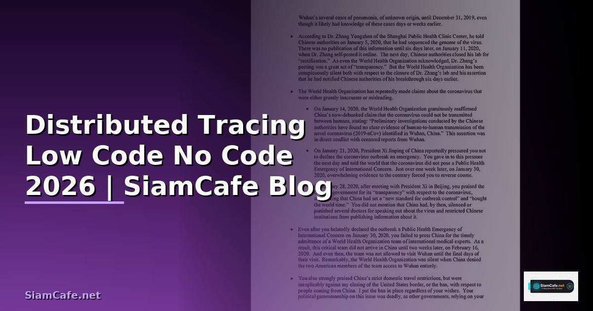Distributed Tracing Low Code No Code