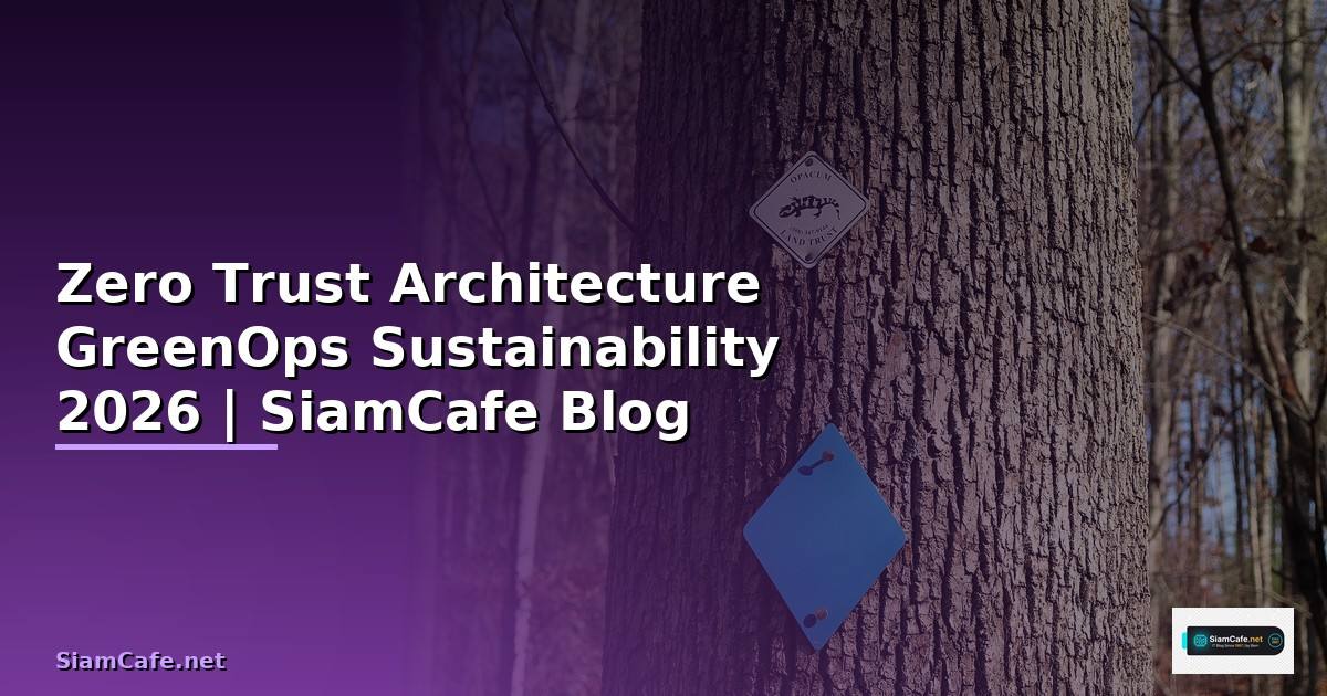 Zero Trust Architecture GreenOps Sustainability