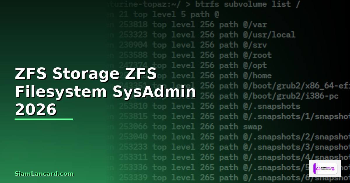 ZFS Storage — คู่มือ ZFS Filesystem