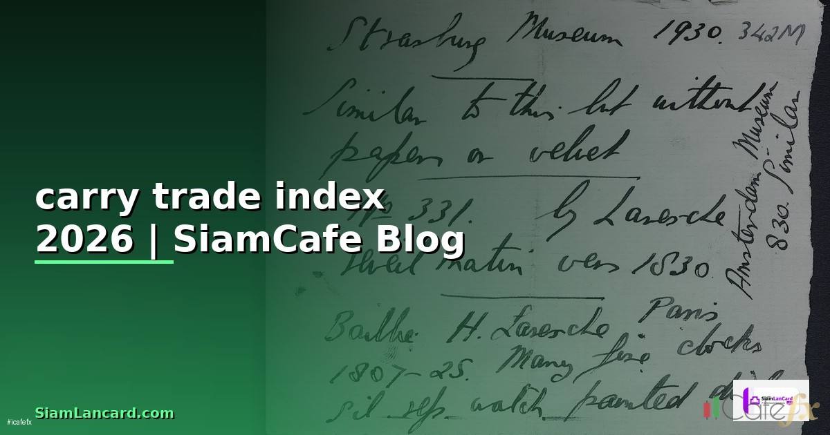 carry trade index — ข้อมูลครบถ้วน 2026