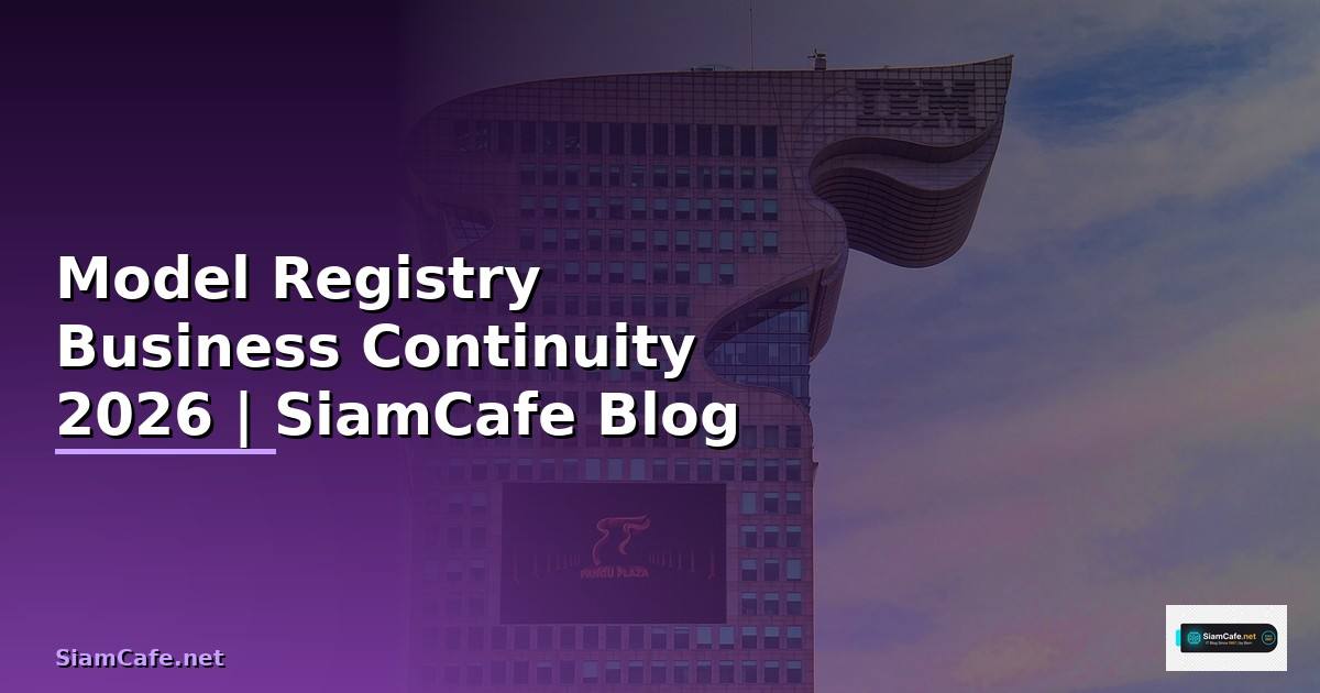 Model Registry Business Continuity — คู่มือฉบับสมบูรณ์ 2026