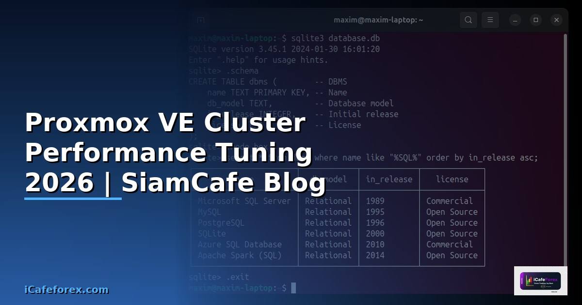 Proxmox VE Cluster Performance Tuning เพิ่มความเร็ว — คู่มือฉบับสมบูรณ์ 2026