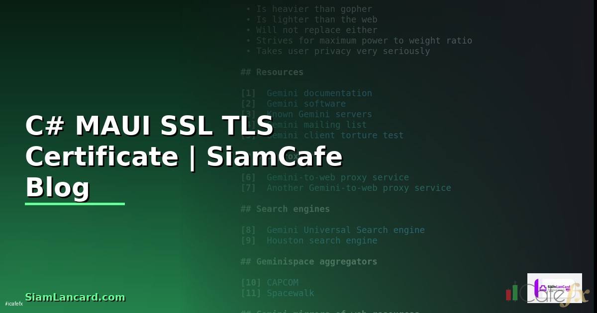 C# MAUI SSL TLS Certificate