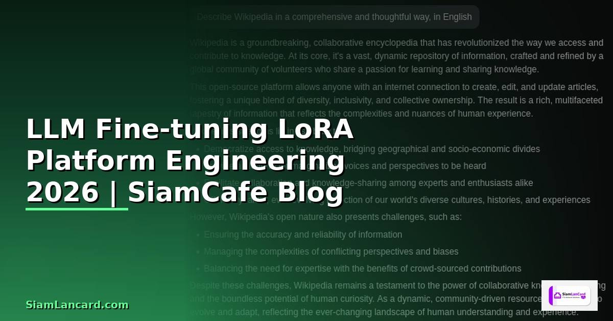 LLM Fine-tuning LoRA Platform Engineering