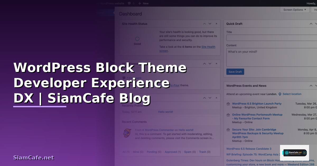 WordPress Block Theme Developer Experience DX
