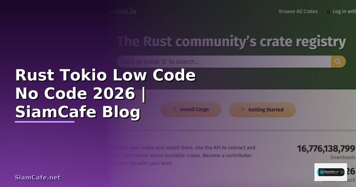 Rust Tokio Low Code No Code — คู่มือฉบับสมบูรณ์ 2026