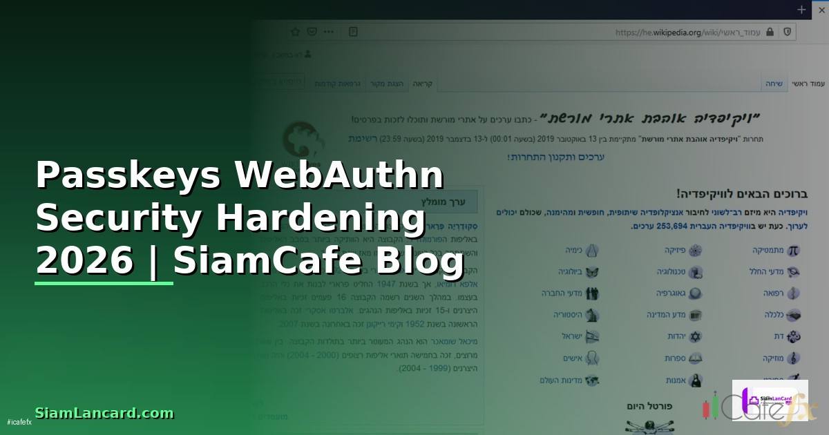 Passkeys WebAuthn Security Hardening ป้องกันแฮก — ทุกสิ่งที่ต้องรู้ในปี 2026
