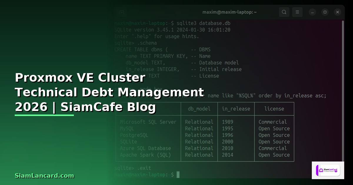 Proxmox VE Cluster Technical Debt Management — คู่มือฉบับสมบูรณ์ 2026