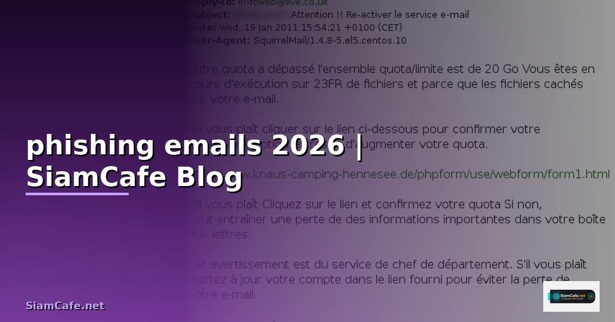 phishing emails คือ — คู่มือฉบับสมบูรณ์ 2026