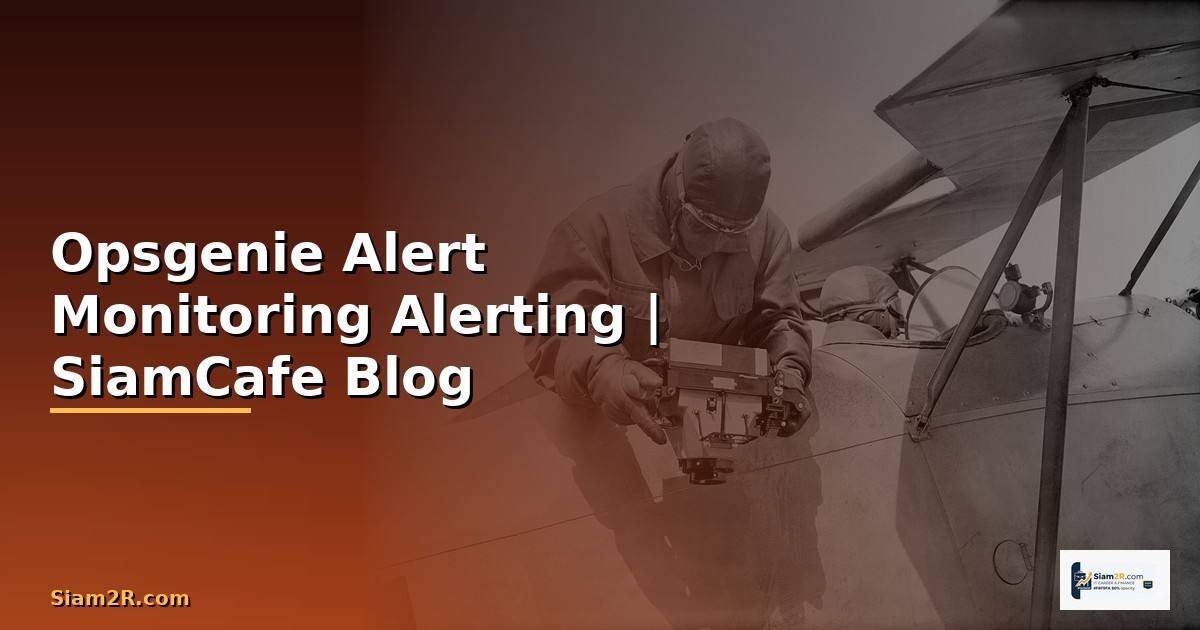 Opsgenie Alert Monitoring และ Alerting