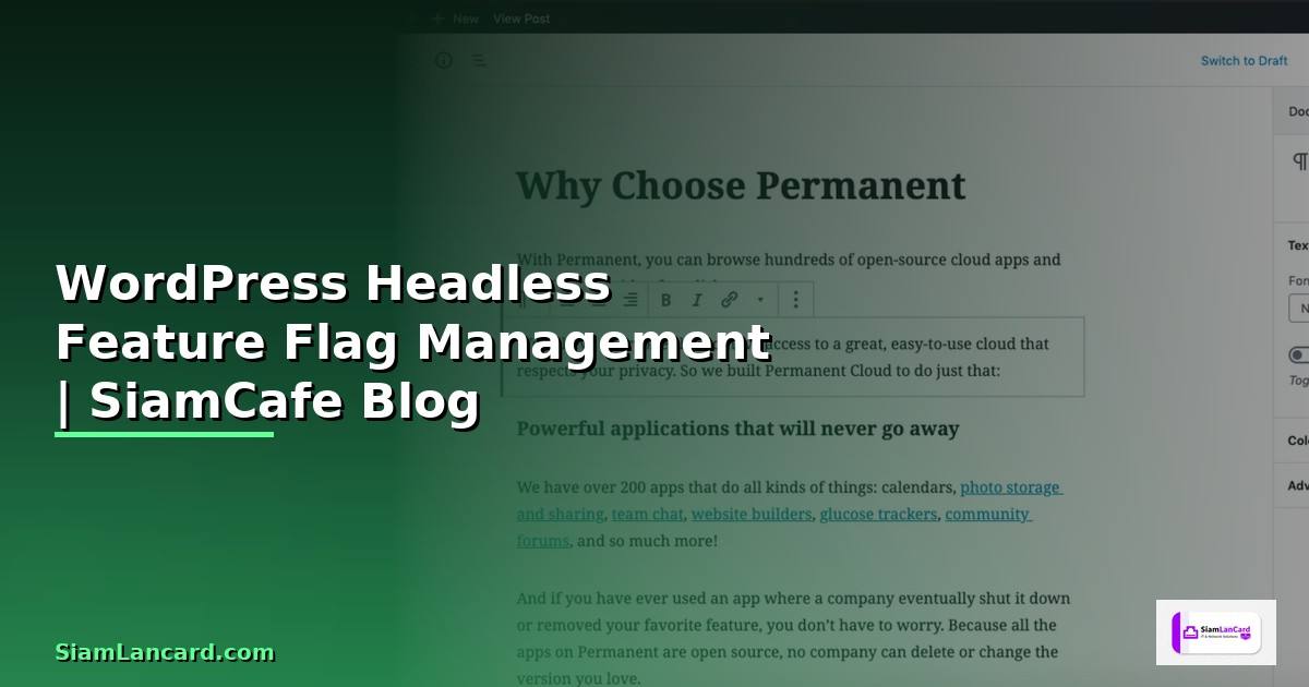 WordPress Headless Feature Flag Management