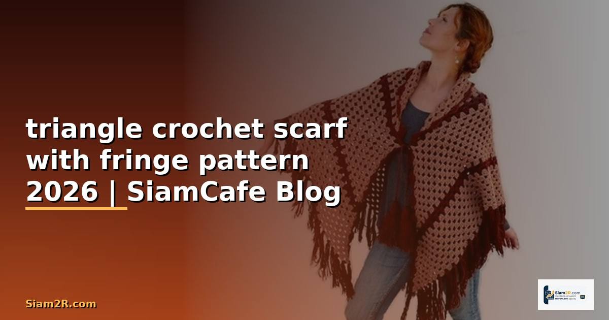 triangle crochet scarf with fringe pattern