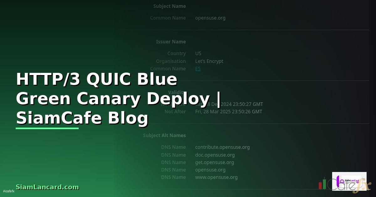 HTTP/3 QUIC Blue Green Canary Deploy
