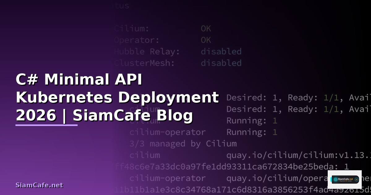 C# Minimal API Kubernetes Deployment