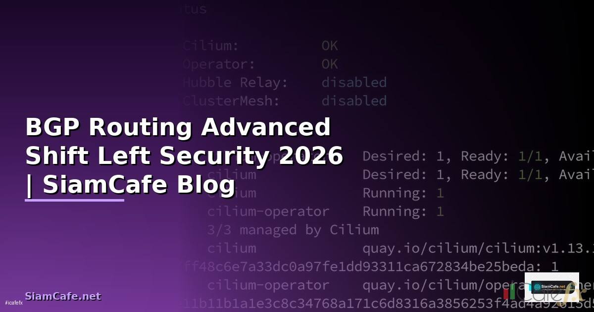 BGP Routing Advanced Shift Left Security