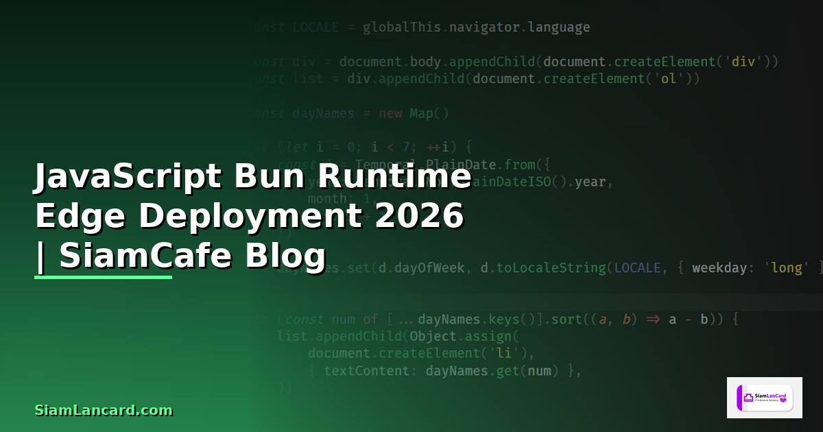 JavaScript Bun Runtime Edge Deployment