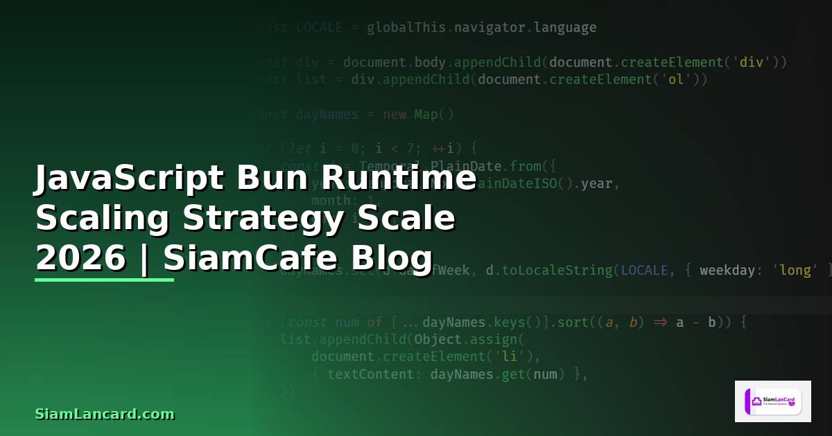 JavaScript Bun Runtime Scaling Strategy วิธี