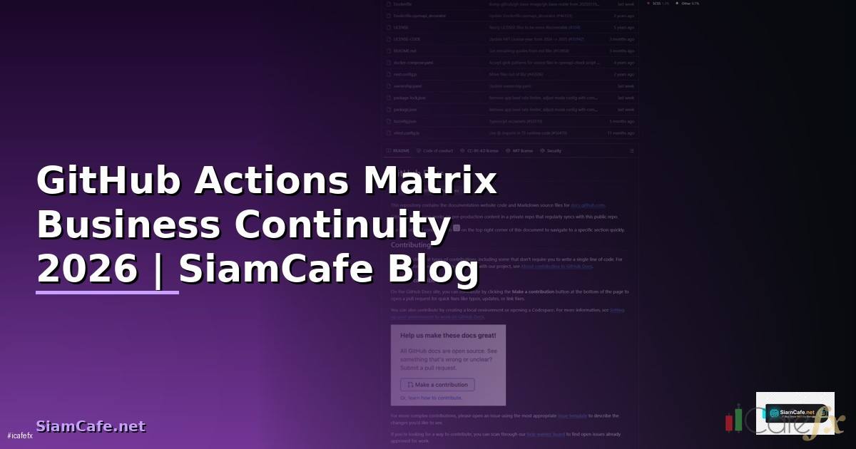 GitHub Actions Matrix Business Continuity