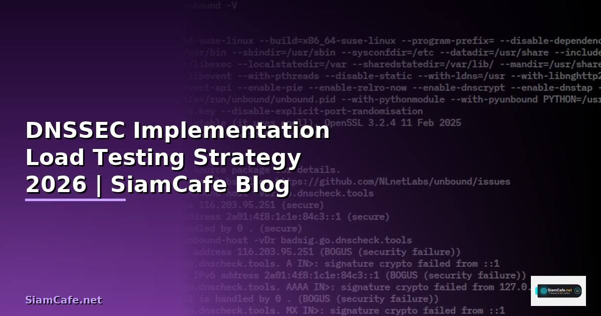 DNSSEC Implementation Load Testing Strategy — คู่มือฉบับสมบูรณ์ 2026