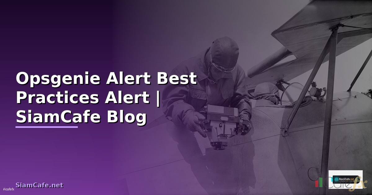 Opsgenie Alert Best Practices ที่ต้องรู้ —