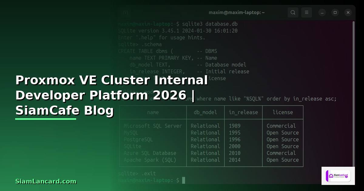 Proxmox VE Cluster Internal Developer Platform — คู่มือฉบับสมบูรณ์ 2026