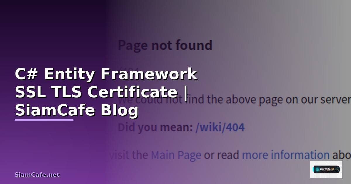 C# Entity Framework SSL TLS Certificate