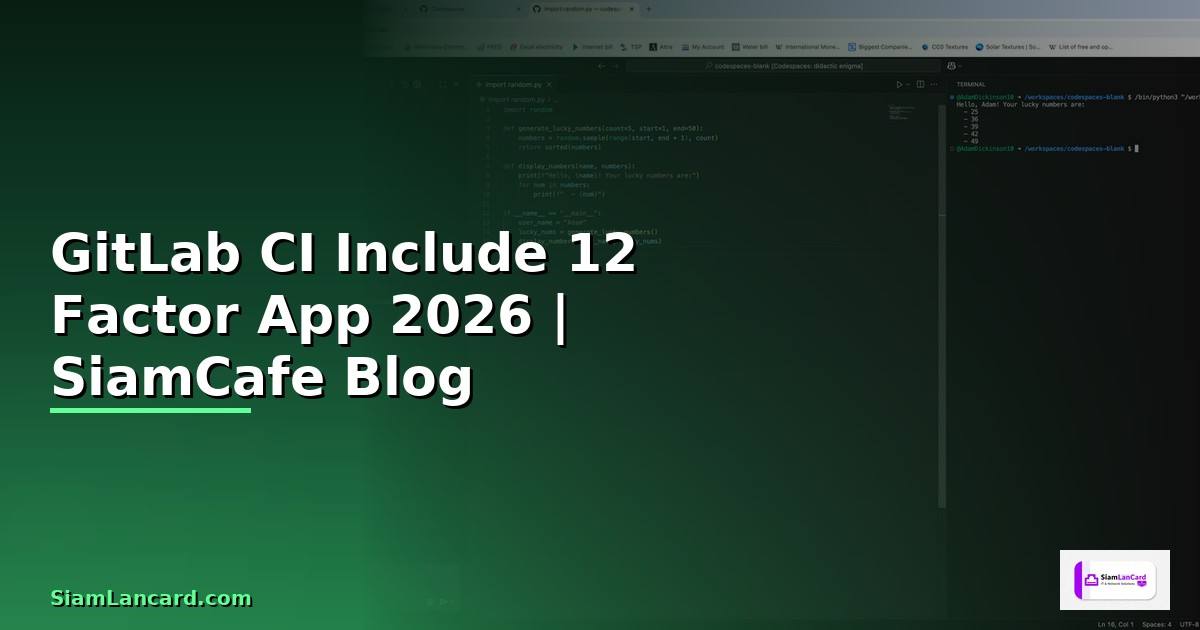 GitLab CI Include 12 Factor App