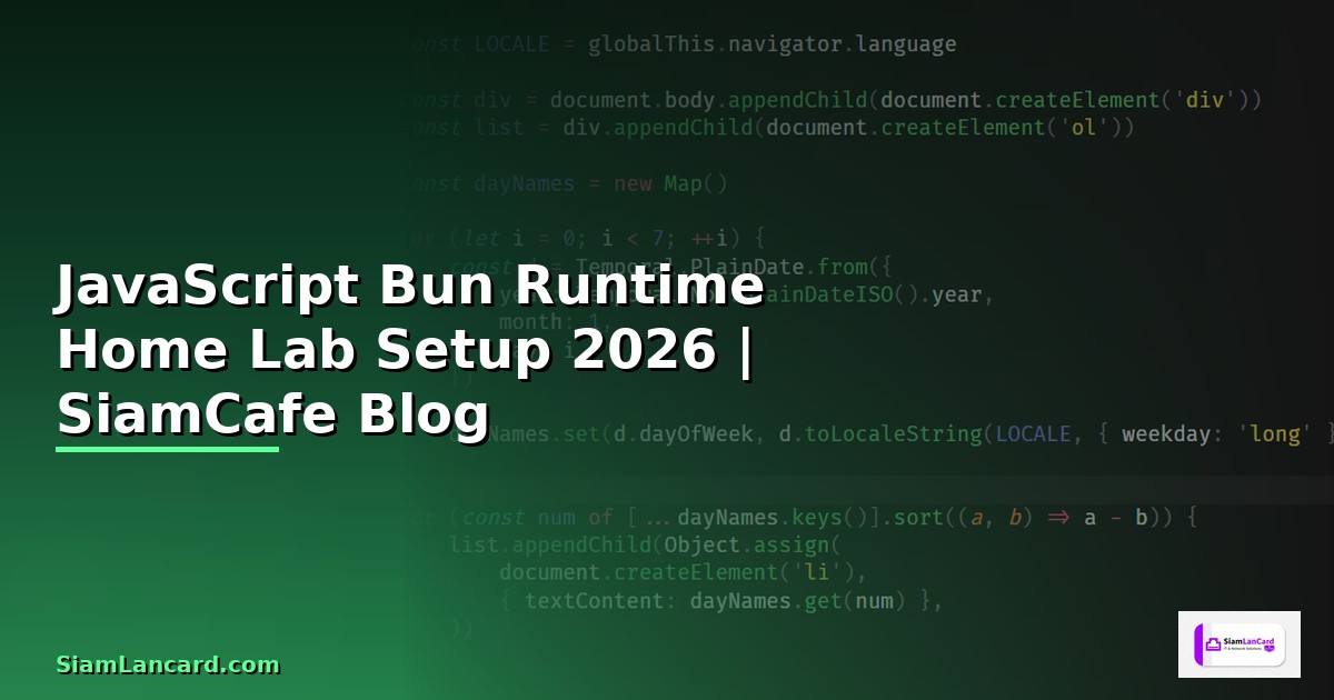 JavaScript Bun Runtime Home Lab Setup