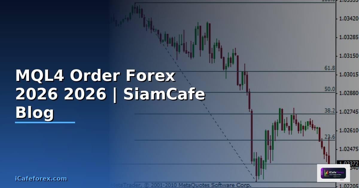 MQL4 Order — คู่มือเทรด Forex ฉบับสมบูรณ์ 2026