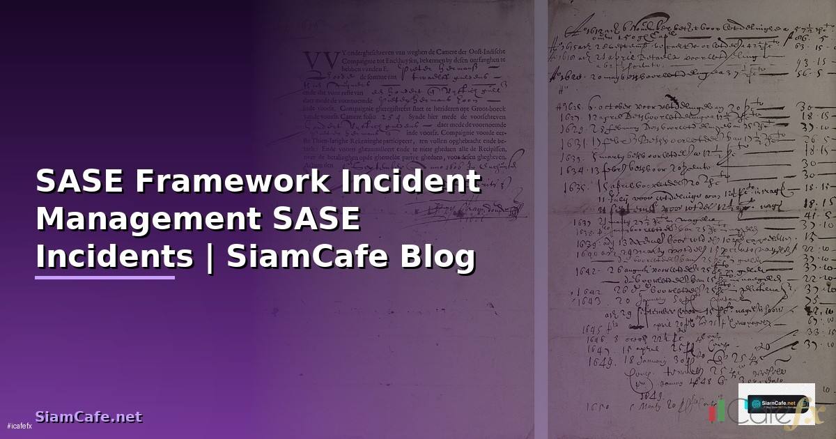 SASE Framework กับ Incident Management — วิธีใช้
