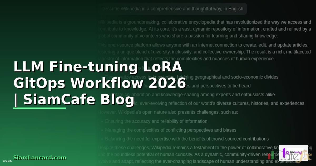 LLM Fine-tuning LoRA GitOps Workflow
